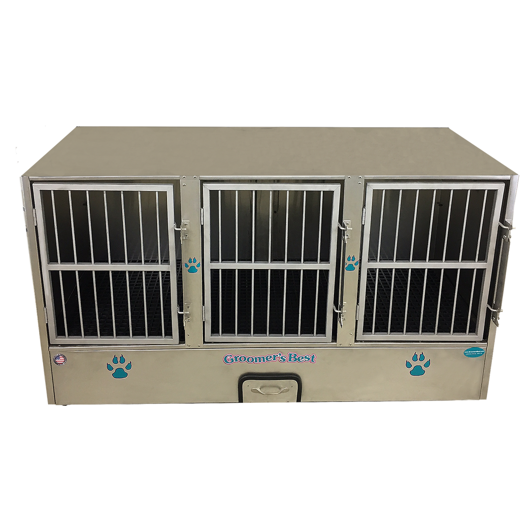 Groomer's Best 3 Unit Cage Bank - - Cage Banks by Groomer's Best