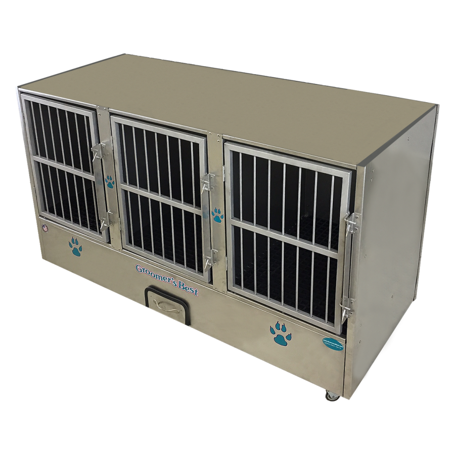 Groomer's Best 3 Unit Cage Bank - - Cage Banks by Groomer's Best
