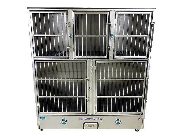 Groomer's Best 5 Unit Cage Bank - - Cage Banks by Groomer's Best