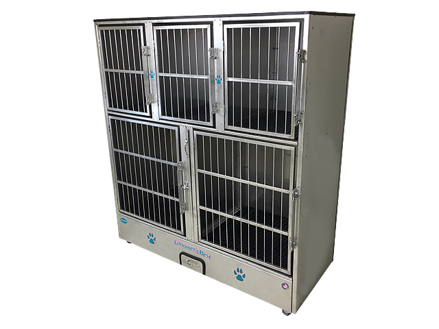 Groomer's Best 5 Unit Cage Bank - - Cage Banks by Groomer's Best