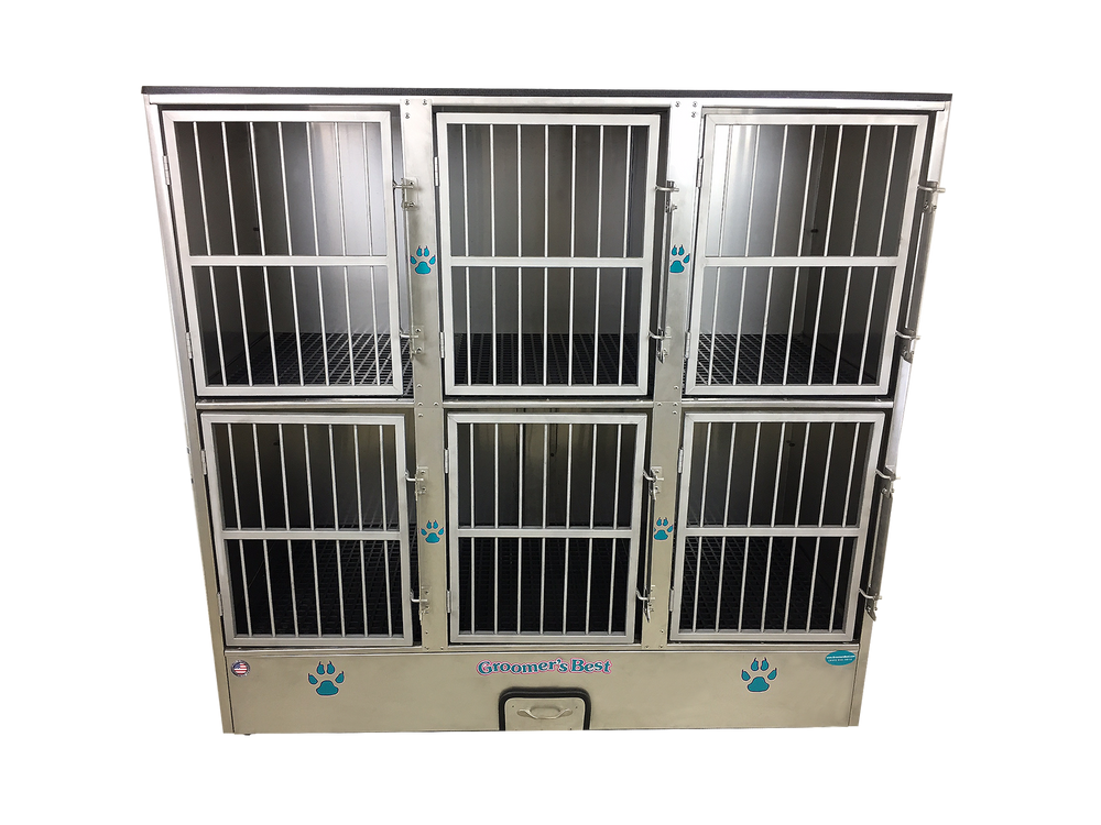 Groomer's Best 6 Unit Cage Bank - - Cage Banks by Groomer's Best