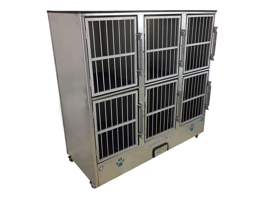 Groomer's Best 6 Unit Cage Bank - - Cage Banks by Groomer's Best