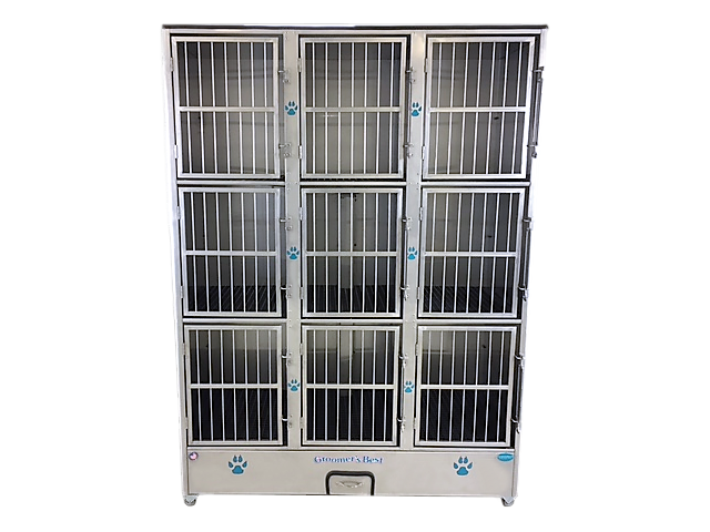 Groomer's Best 9 Unit Cage Bank - - Cage Banks by Groomer's Best