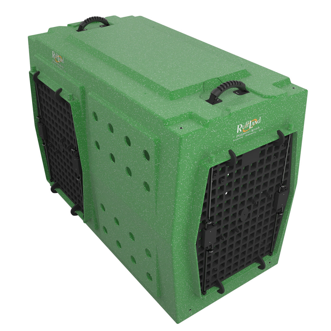 RuffLand X-Large Kennel - GoGreen Double Door (Front Left) - Dog crates by Ruff Land Performance Kennels