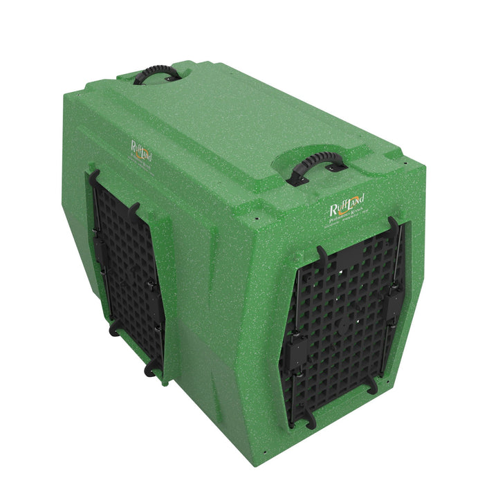 RuffLand Large Kennel - GoGreen Double Door (Front Left) - Dog crates by Ruff Land Performance Kennels