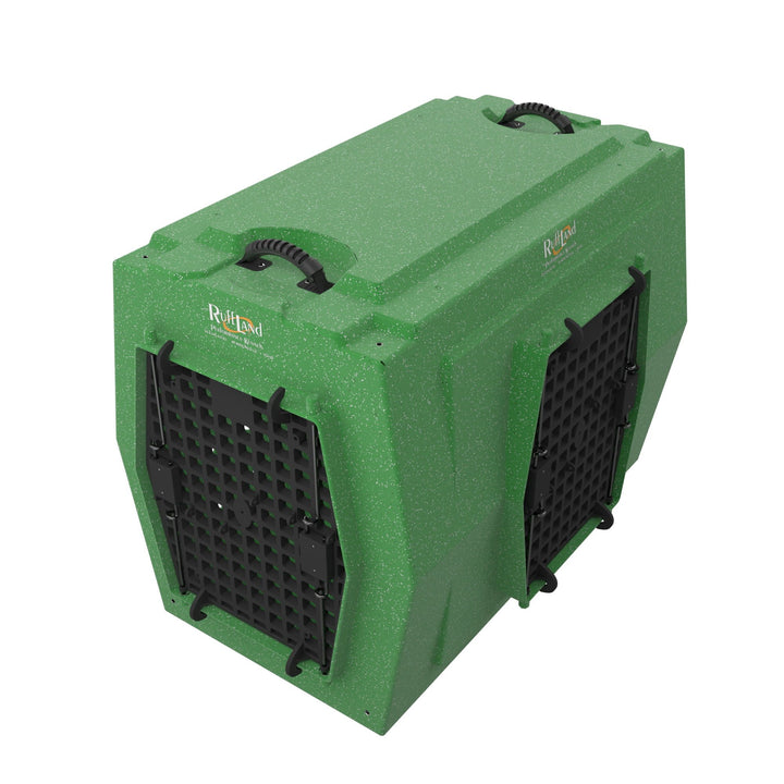 RuffLand Large Kennel - GoGreen Double Door (Front Right) - Dog crates by Ruff Land Performance Kennels