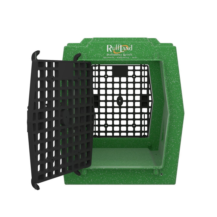 RuffLand Medium Kennel - GoGreen Double Door (Front Back) - Dog crates by Ruff Land Performance Kennels