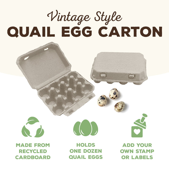 Henlay Quail 12-Egg Carton, 3x4 design, Qty 30, 144 - - CHICKEN SUPPLIES by My Pet Chicken