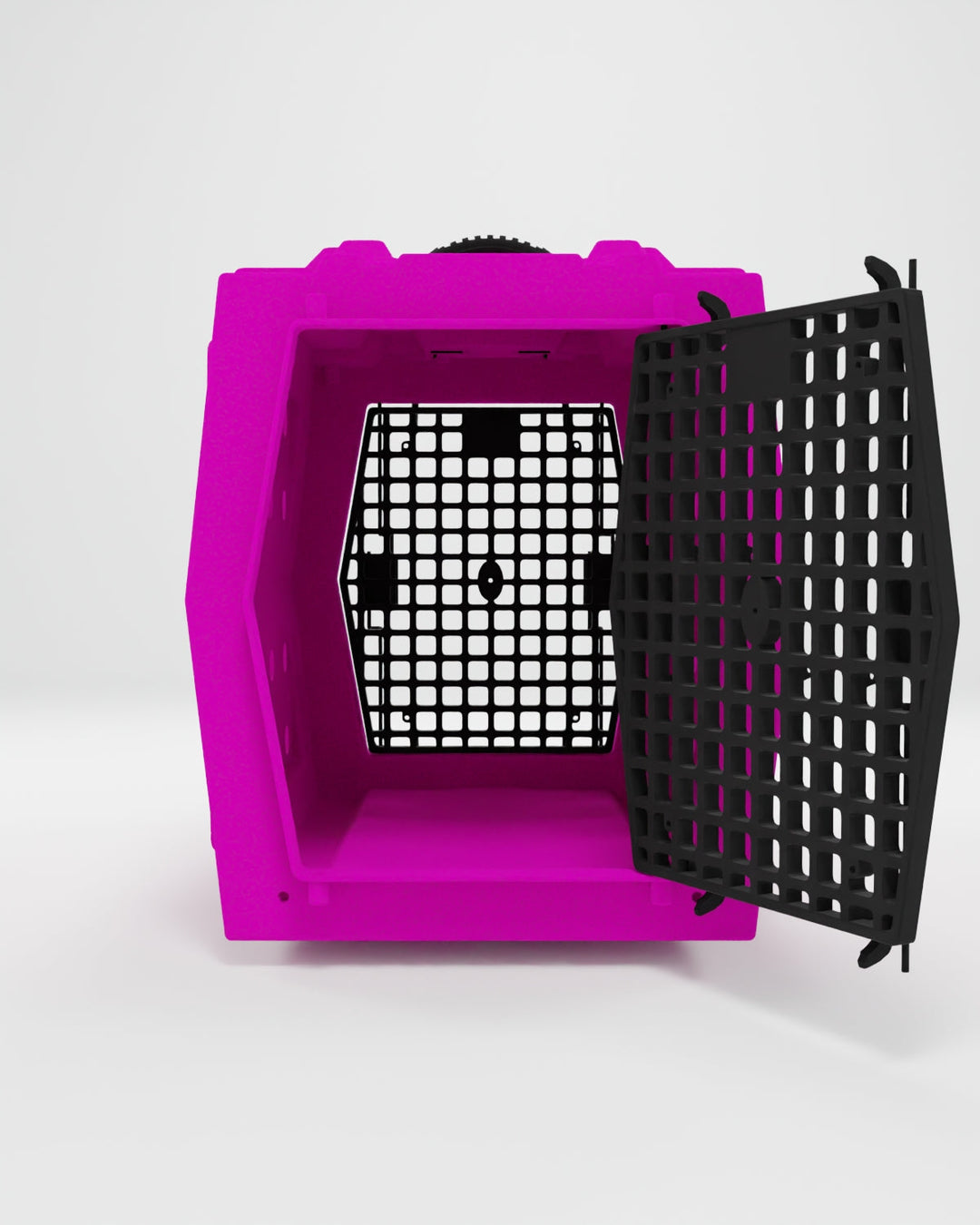 RuffLand Intermediate Kennel - Hot Pink Double Door (Front Back) - Dog crates by Ruff Land Performance Kennels