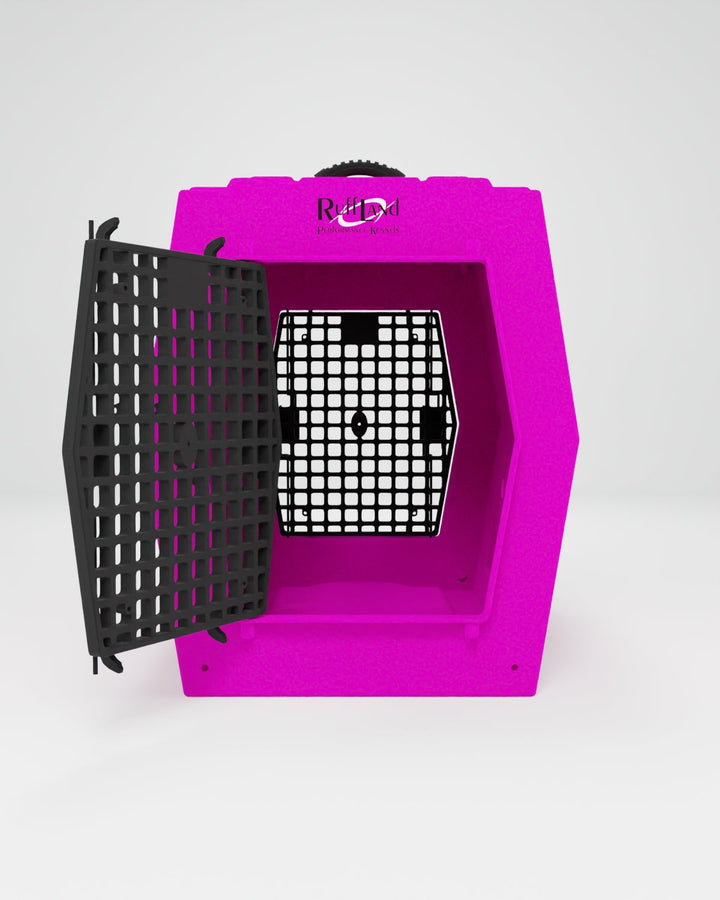RuffLand Large Kennel - Hot Pink Double Door (Front Back) - Dog crates by Ruff Land Performance Kennels