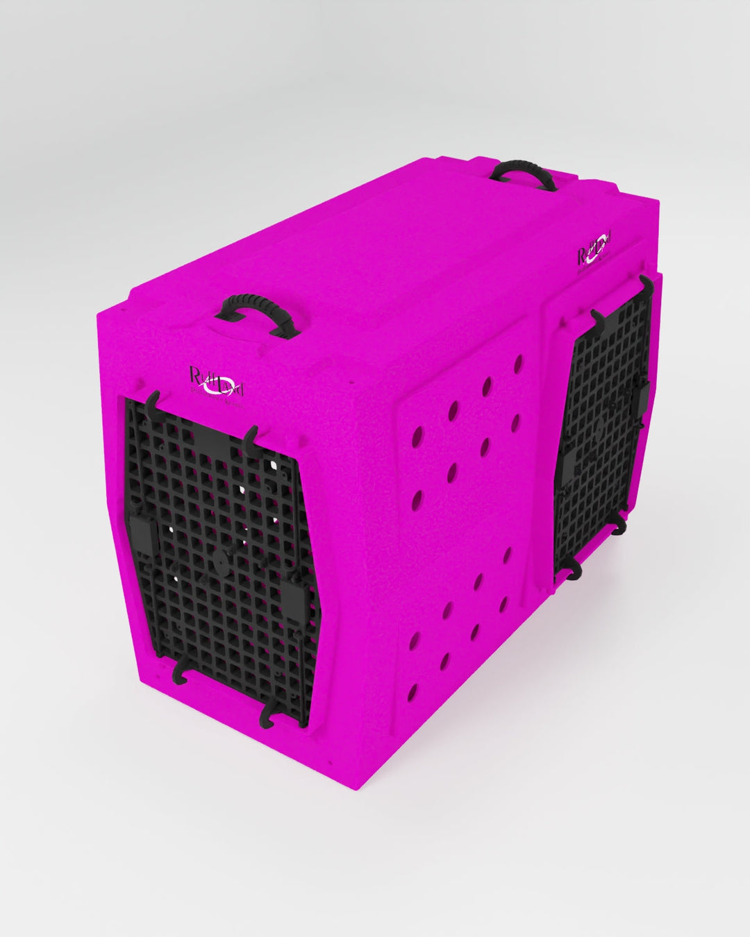 RuffLand X-Large Kennel - Hot Pink Double Door (Front Right) - by Ruff Land Performance Kennels