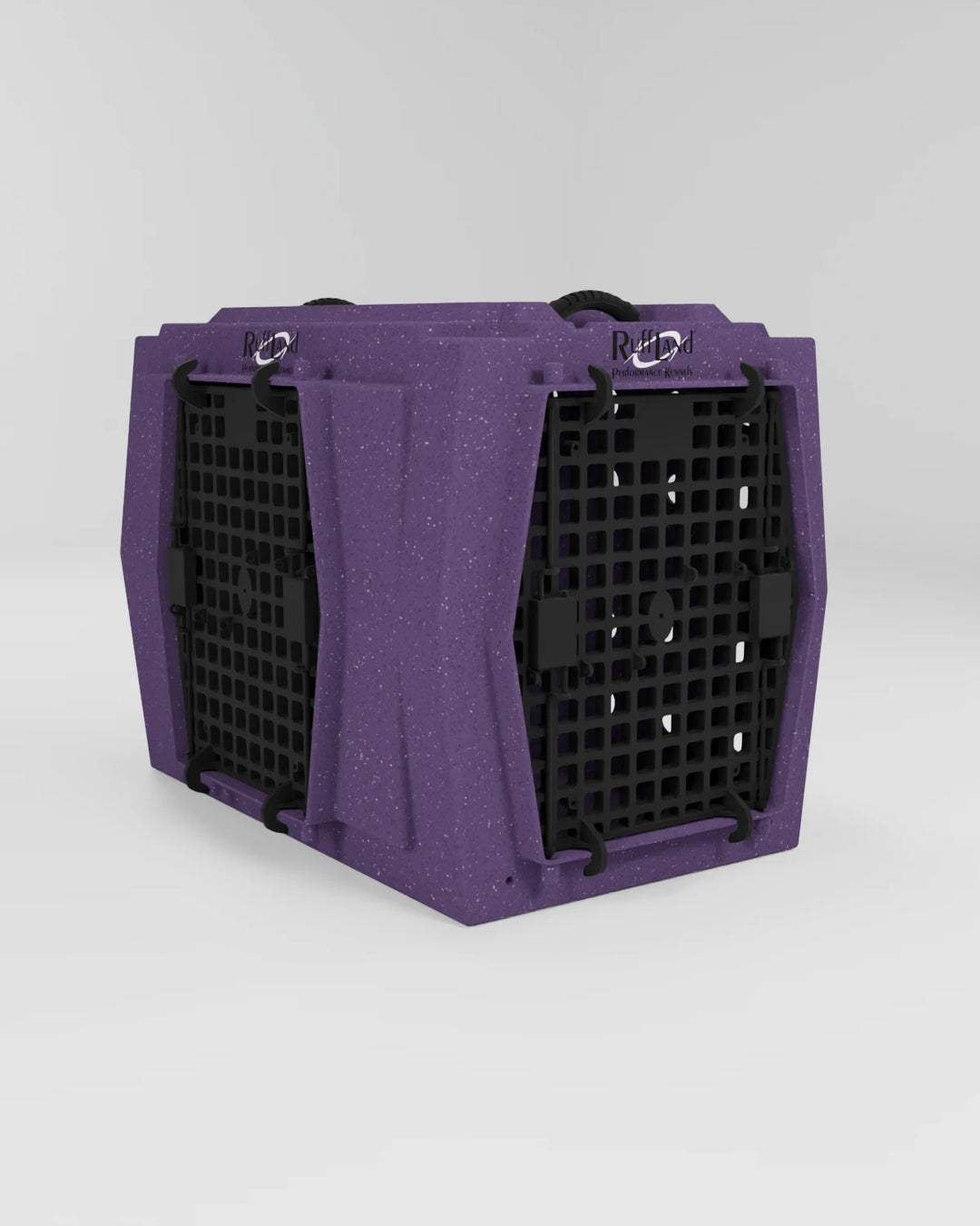 RuffLand Intermediate Kennel - Purple Double Door (Front Left) - Dog crates by Ruff Land Performance Kennels