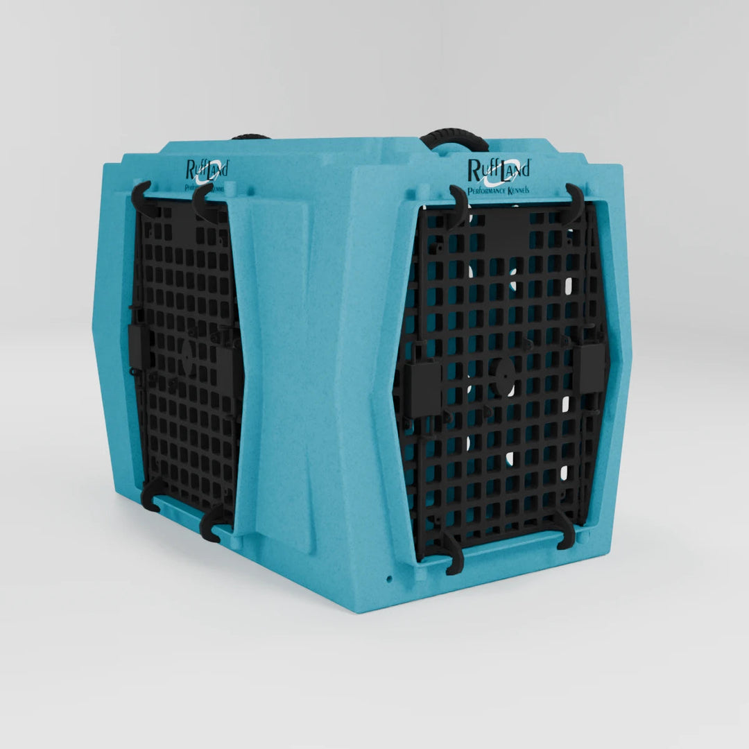 RuffLand Intermediate Kennel - Malibu Double Door (Front Left) - Dog crates by Ruff Land Performance Kennels