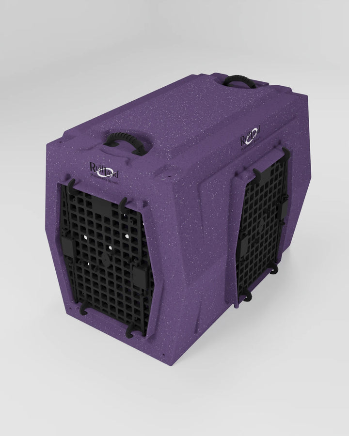 RuffLand Large Kennel - Purple Speckled Double Door (Front Right) - Dog crates by Ruff Land Performance Kennels