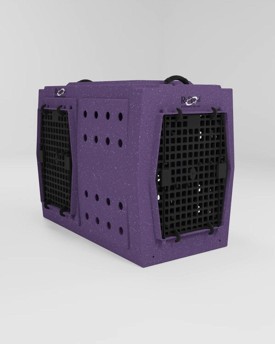 RuffLand X-Large Kennel - Purple Speckled Double Door (Front Left) - by Ruff Land Performance Kennels