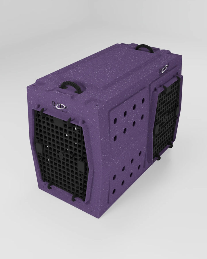 RuffLand X-Large Kennel - Purple Speckled Double Door (Front Right) - by Ruff Land Performance Kennels