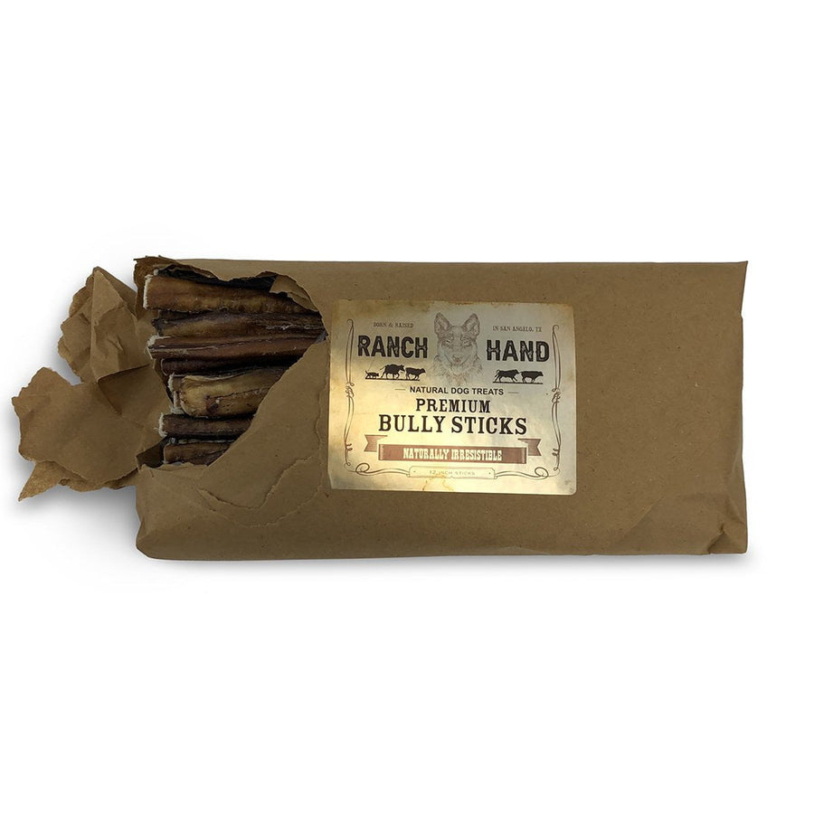 Ranch Hand Odorless Thick Cut Gourmet Bully Stick, 12" - - Treats by Ranch Hand