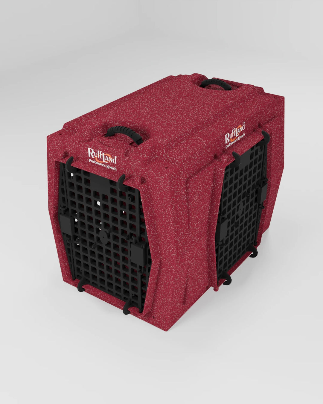 RuffLand Intermediate Kennel - Patriotic Red Double Door (Front Right) - Dog crates by Ruff Land Performance Kennels