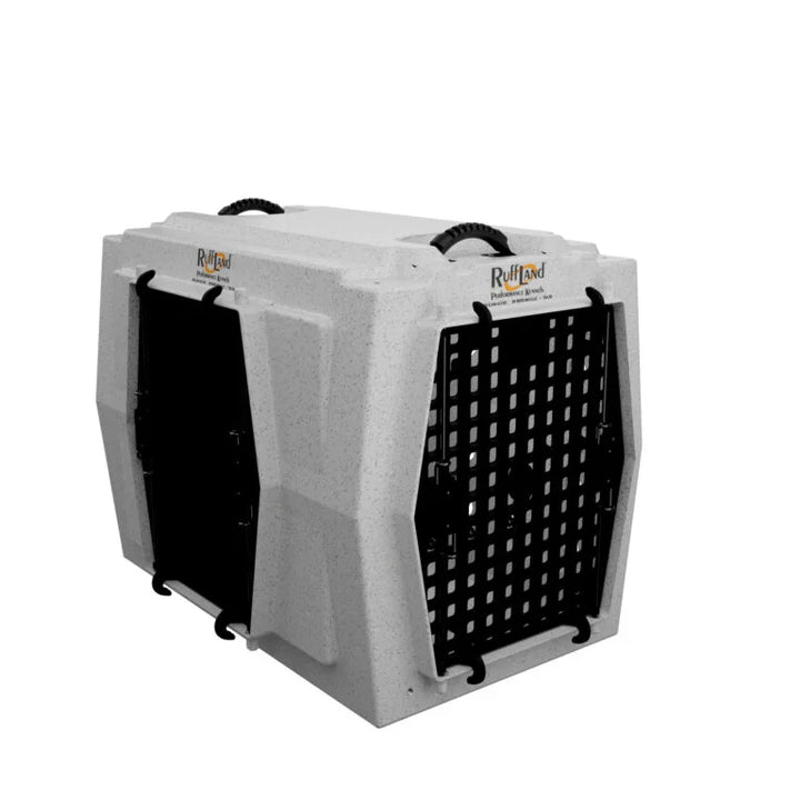 RuffLand Intermediate Kennel - Whitestone 2.0 Double Door (Front Left) - Dog crates by Ruff Land Performance Kennels