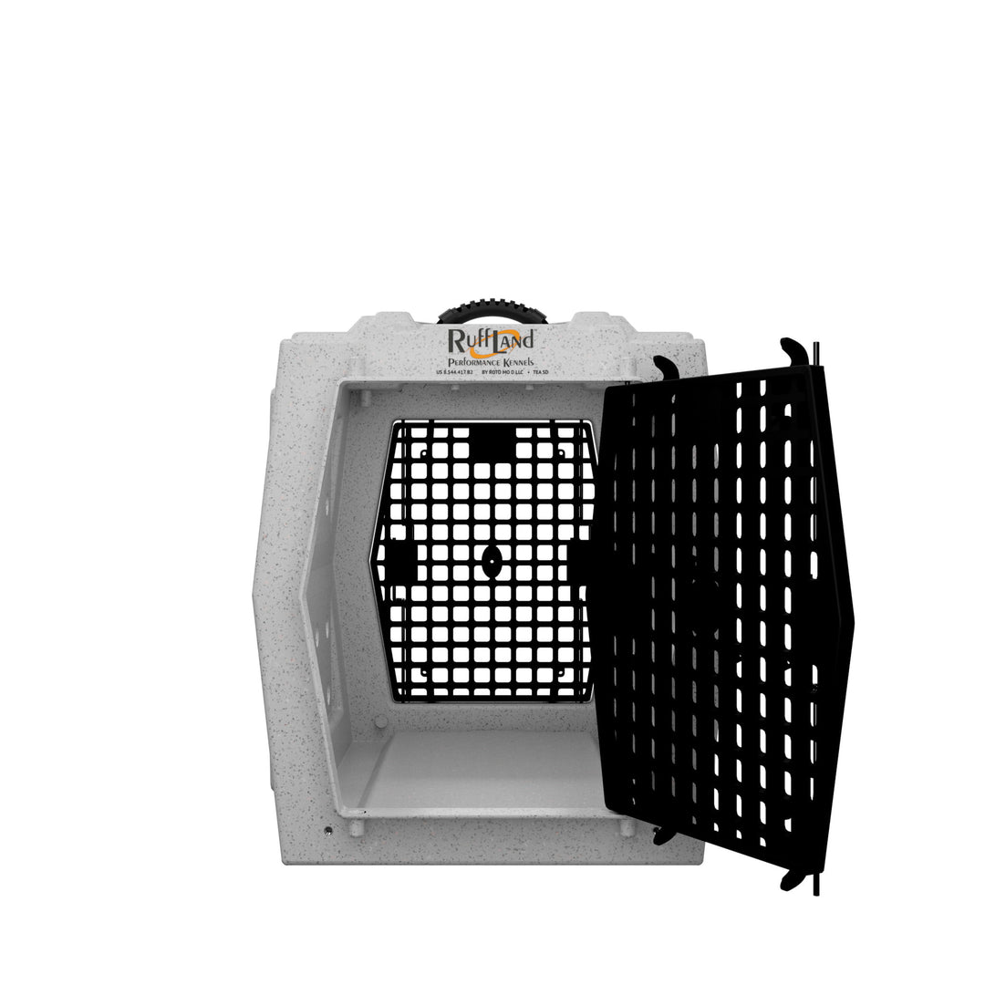 RuffLand Intermediate Kennel - Whitestone 2.0 Double Door (Front Back) - Dog crates by Ruff Land Performance Kennels