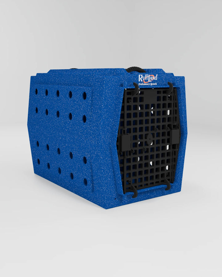 RuffLand Intermediate Kennel - Patriotic Blue Single Door - Dog crates by Ruff Land Performance Kennels