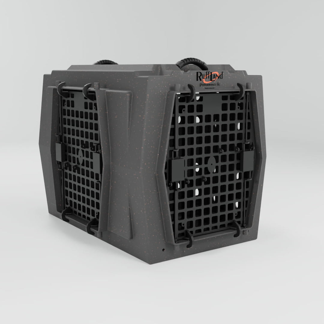 RuffLand Intermediate Kennel - Millstone Double Door (Front Left) - Dog crates by Ruff Land Performance Kennels
