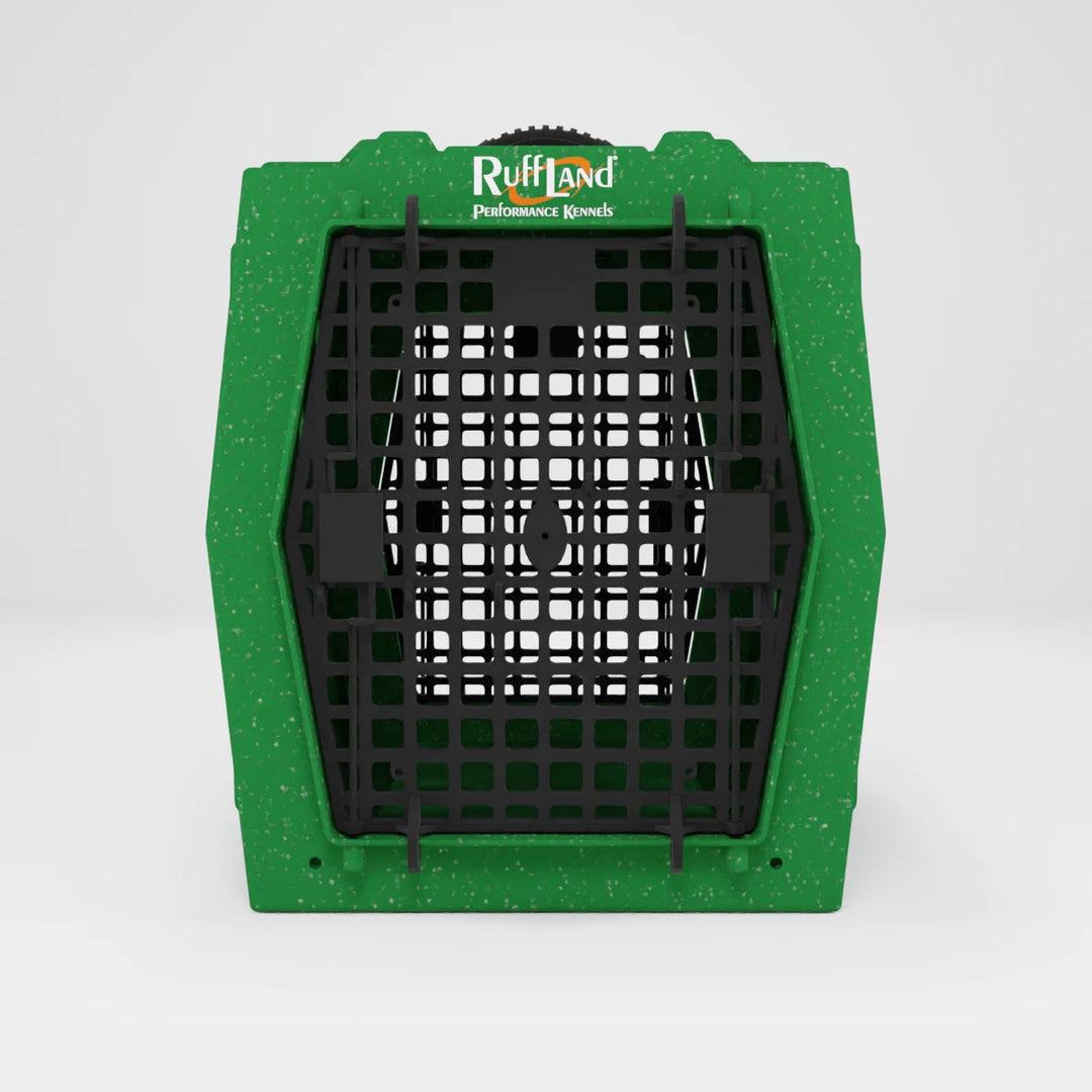 RuffLand Intermediate Kennel - GoGreen Double Door (Front Back) - Dog crates by Ruff Land Performance Kennels