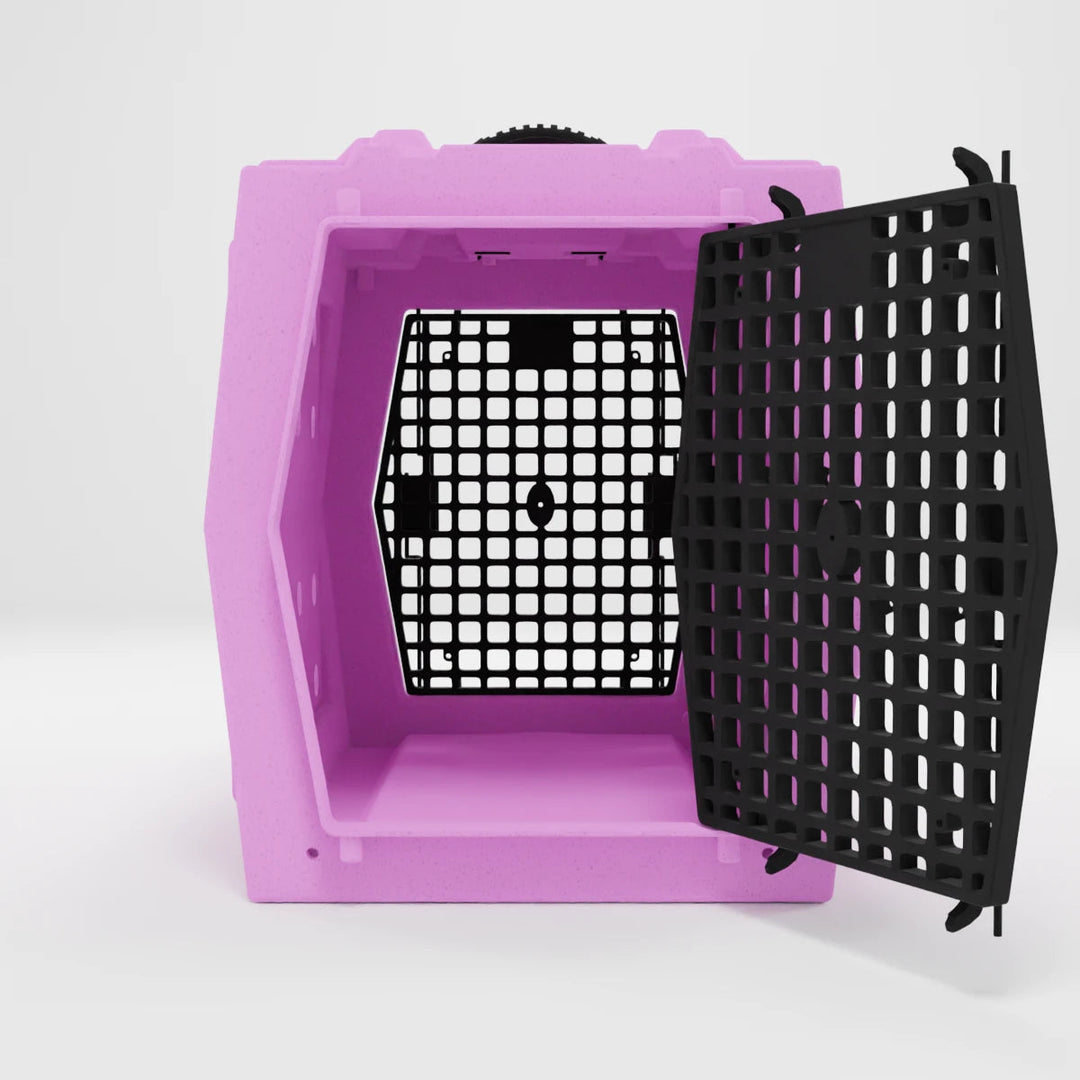 RuffLand Intermediate Kennel - Light Pink Double Door (Front Back) - Dog crates by Ruff Land Performance Kennels
