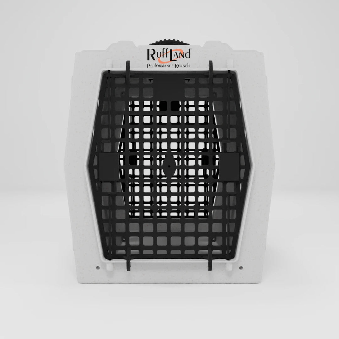 RuffLand Intermediate Kennel - Whitestone 2.0 Double Door (Front Back) - Dog crates by Ruff Land Performance Kennels