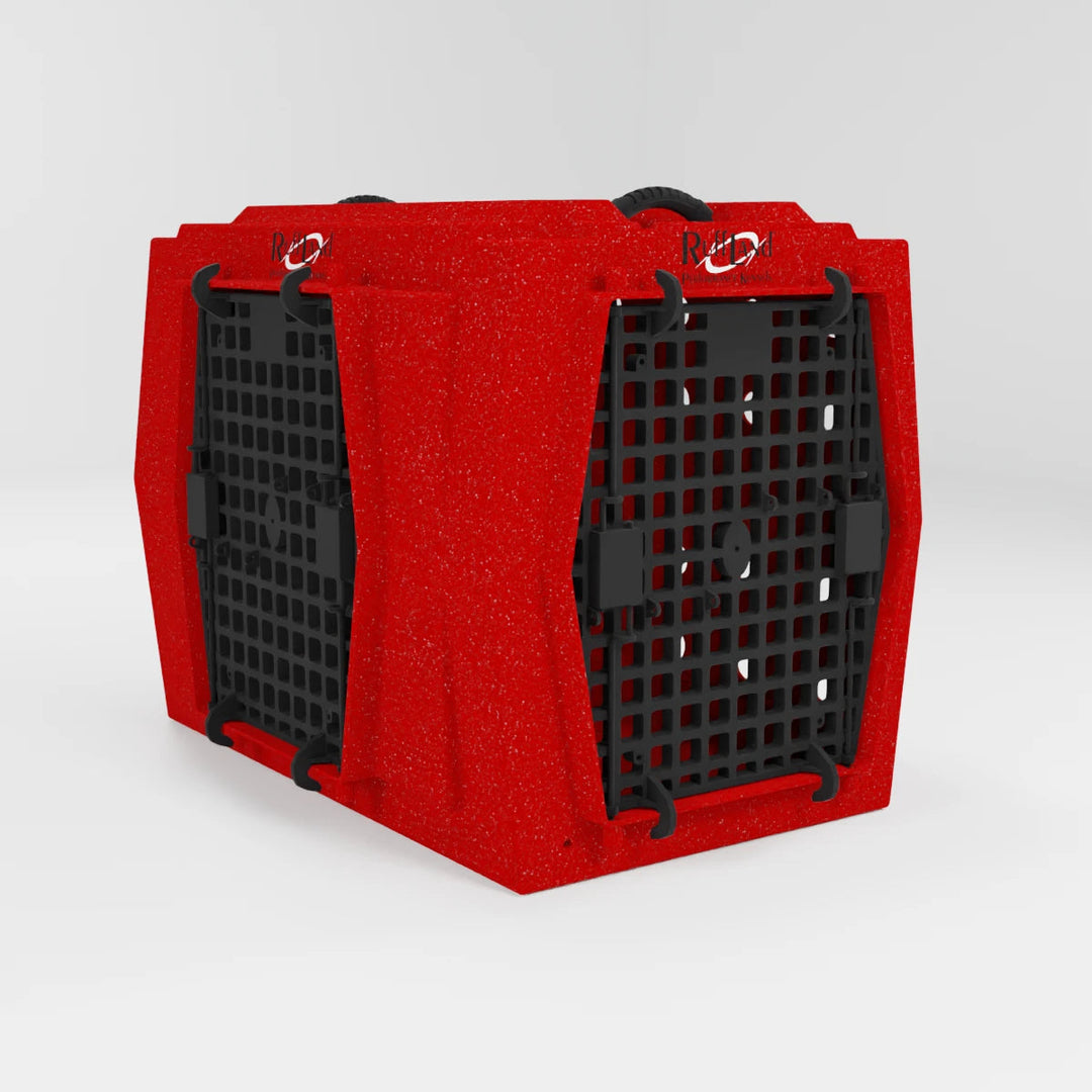 RuffLand Intermediate Kennel - Fire Double Door (Front Left) - Dog crates by Ruff Land Performance Kennels
