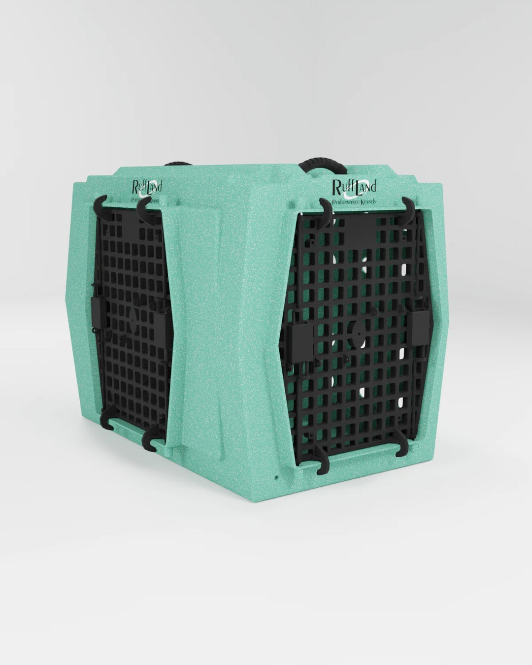 RuffLand Intermediate Kennel - Mint Double Door (Front Left) - Dog crates by Ruff Land Performance Kennels