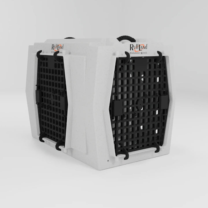RuffLand Intermediate Kennel - Whitestone 2.0 Double Door (Front Left) - Dog crates by Ruff Land Performance Kennels