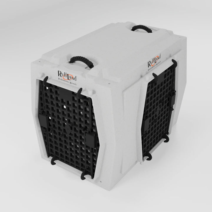 RuffLand Intermediate Kennel - Whitestone 2.0 Double Door (Front Right) - Dog crates by Ruff Land Performance Kennels