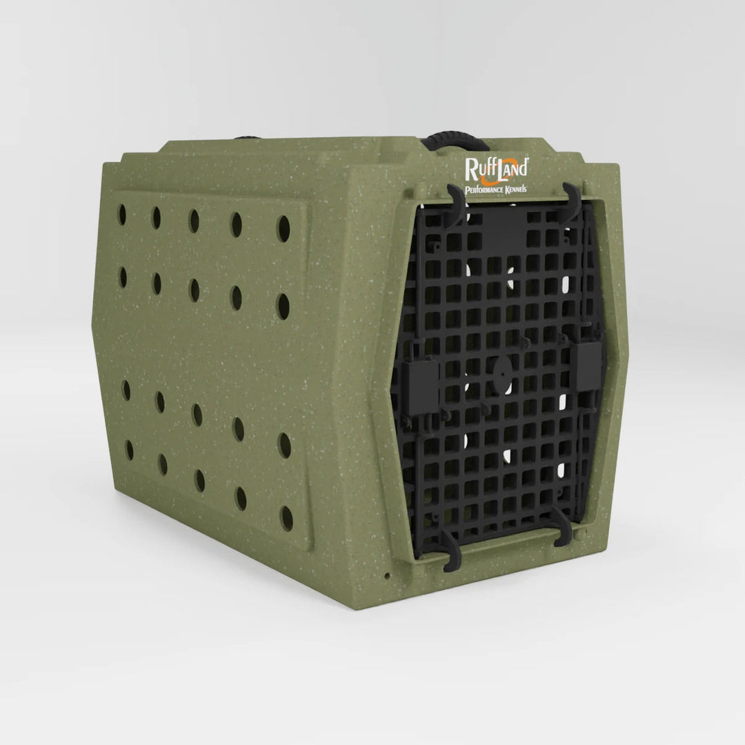 RuffLand Intermediate Kennel - Olive Drab Single Door - Dog crates by Ruff Land Performance Kennels
