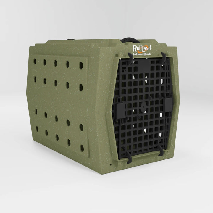 RuffLand Intermediate Kennel - Olive Drab Single Door - Dog crates by Ruff Land Performance Kennels