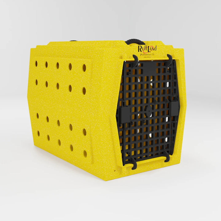 RuffLand Intermediate Kennel - Sunflower Yellow Single Door - Dog crates by Ruff Land Performance Kennels