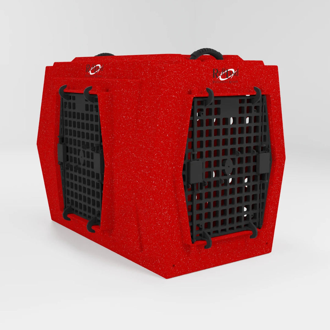 RuffLand Large Kennel - Fire Double Door (Front Left) - Dog crates by Ruff Land Performance Kennels
