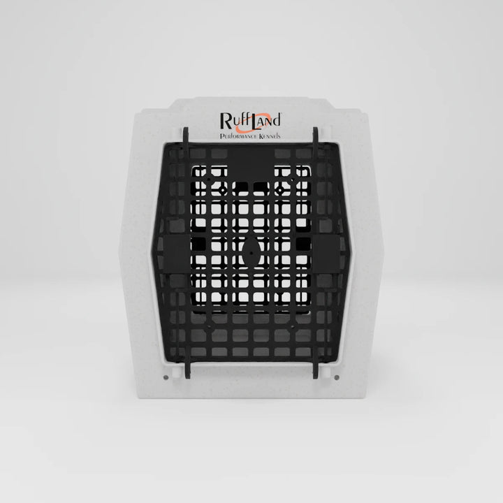 RuffLand Medium Kennel - Whitestone 2.0 Double Door (Front Back) - Dog crates by Ruff Land Performance Kennels
