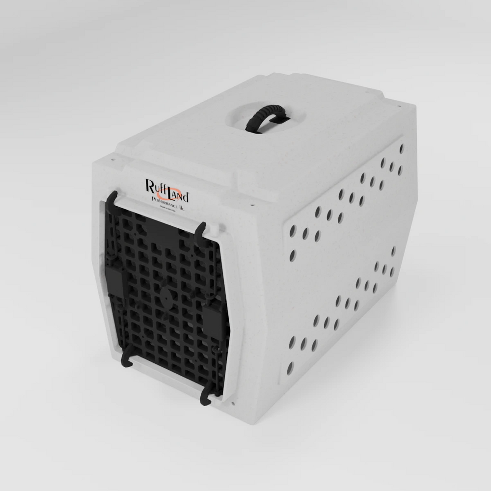 RuffLand Medium Kennel - Whitestone 2.0 Single Door - Dog crates by Ruff Land Performance Kennels