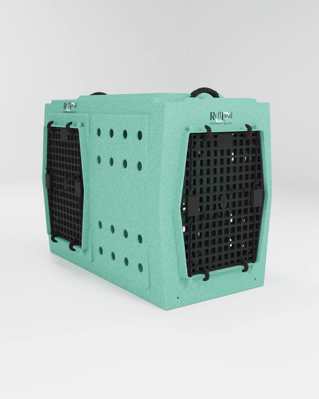RuffLand X-Large Kennel - Mint Double Door (Front Left) - by Ruff Land Performance Kennels