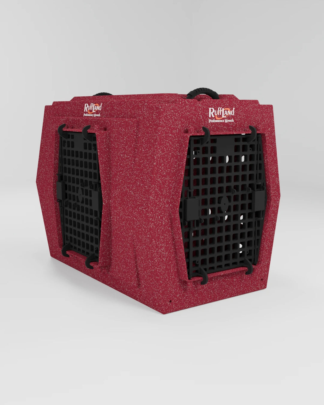 RuffLand Large Kennel - Patriotic Red Double Door (Front Left) - Dog crates by Ruff Land Performance Kennels
