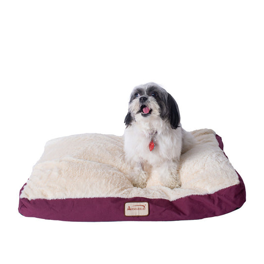 Armarkat Dog Bed/Mat with Poly Fill Cushion and Removable Cover - Burgundy/Ivory - - Dog bed by Armarkat