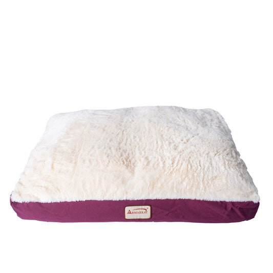 Armarkat Dog Bed/Mat with Poly Fill Cushion and Removable Cover - Burgundy/Ivory - - Dog bed by Armarkat