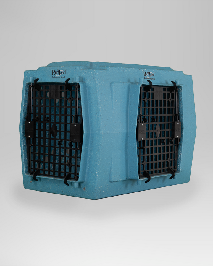 RuffLand Medium Kennel - Malibu Double Door (Front Right Side - Dog crates by Ruff Land Performance Kennels