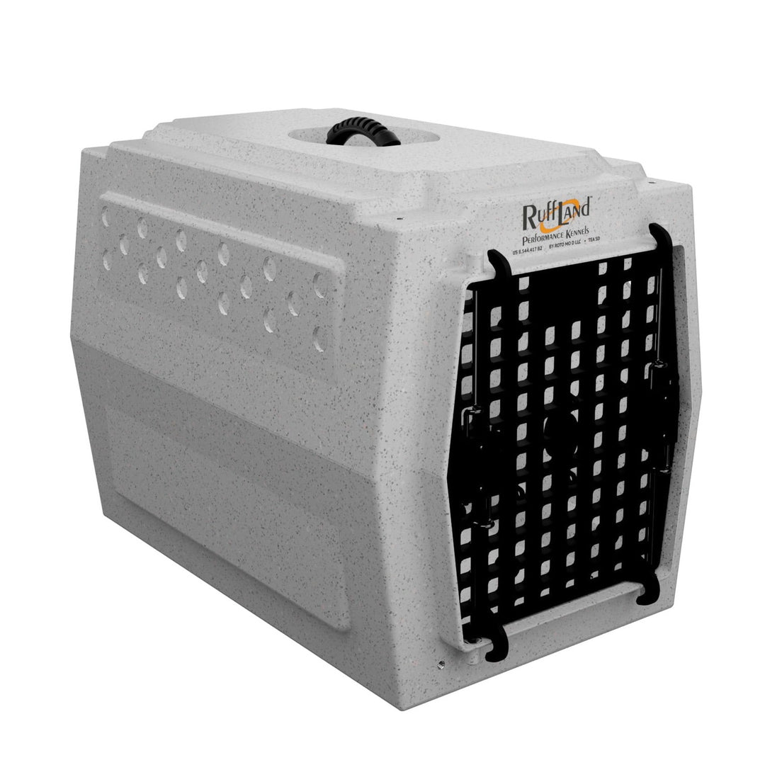 RuffLand Medium Kennel - Whitestone 2.0 Single Door - Dog crates by Ruff Land Performance Kennels