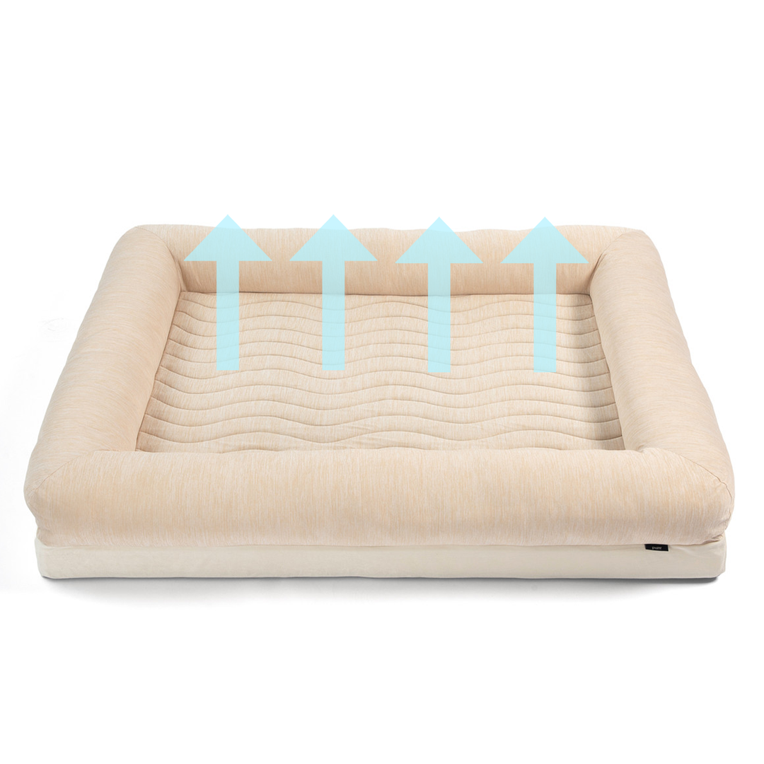 PupChill™ Cooling 4-Bolster Dog Bed - Arctic Sand - - Dog Beds by Paw.com