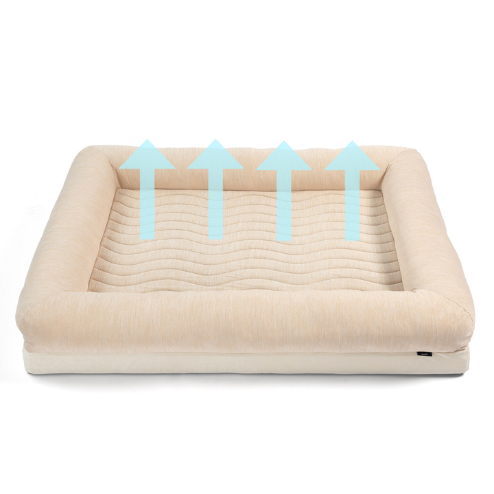 PupChill™ Cooling 4-Bolster Dog Bed - Arctic Sand - - Dog Beds by Paw.com