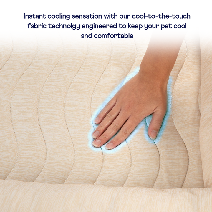 PupChill™ Cooling 4-Bolster Dog Bed - Arctic Sand - - Dog Beds by Paw.com