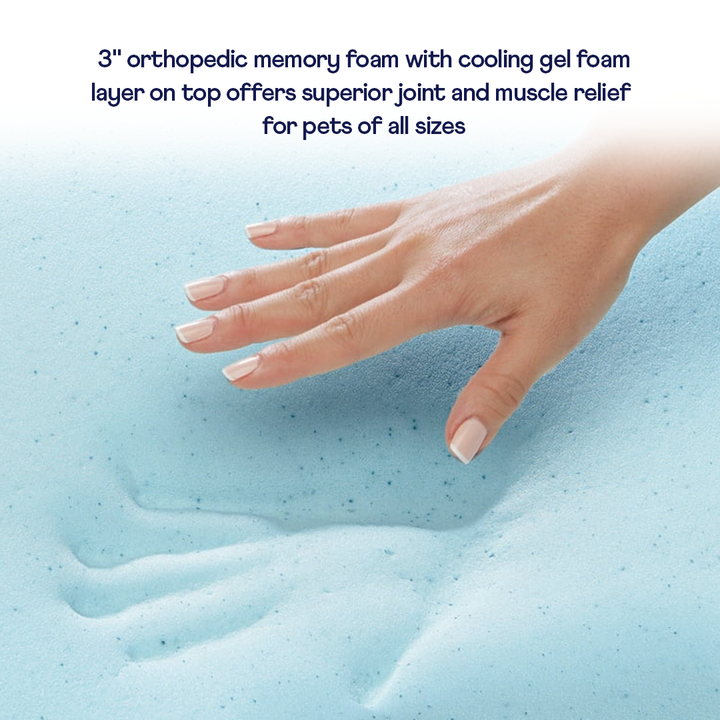 PupChill™ Cooling 4-Bolster Dog Bed - Arctic Sand - - Dog Beds by Paw.com