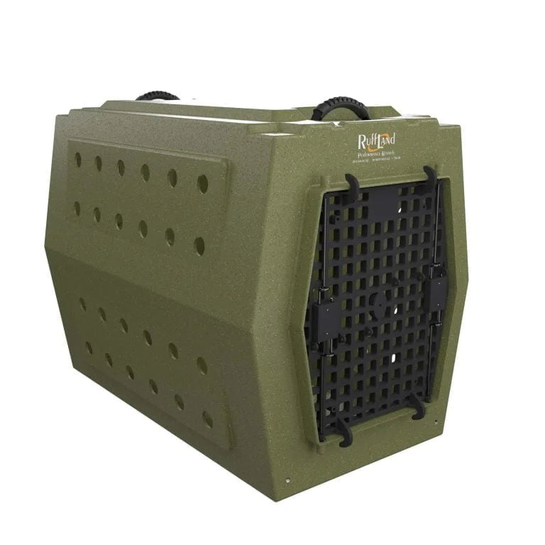 RuffLand Large Kennel - Olive Drab Single Door - Dog crates by Ruff Land Performance Kennels